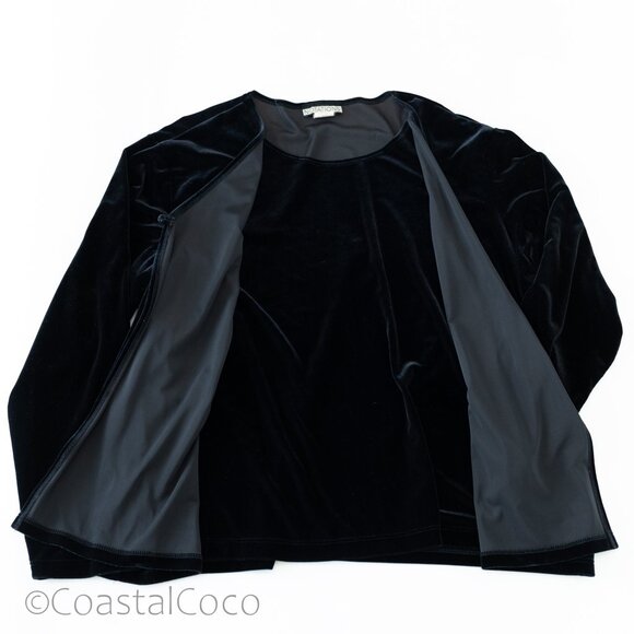 Vintage Notations Black Velvet Twin Top XL Retro Gothic Witchy Vampy Office - Picture 6 of 12